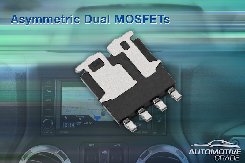 Vishay's dual-asymmetric-packaged MOSFETs for automotive now at Rutronik